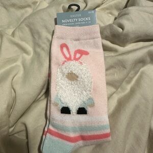 Easter gnome Bunny Novelty Socks - Pink